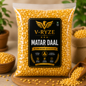 V-Ryze Premium Matar Daal 1kg Fresh Yellow Split Peas High Protein Hygienically Packed