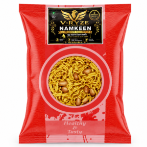 V-Ryze Premium Namkeen 250g hygienically packed crispy Indian snack with crunchy sev, peanuts, and authentic traditional flavour